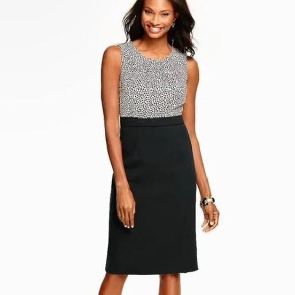 Talbots Dresses & Skirts - Talbots Sleeveless Knee Length Polka Dot Sheath Dress, Size 14P